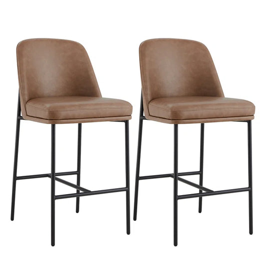 Upholstered 27'' Counter Stool with Metal Frame (Set of 2)